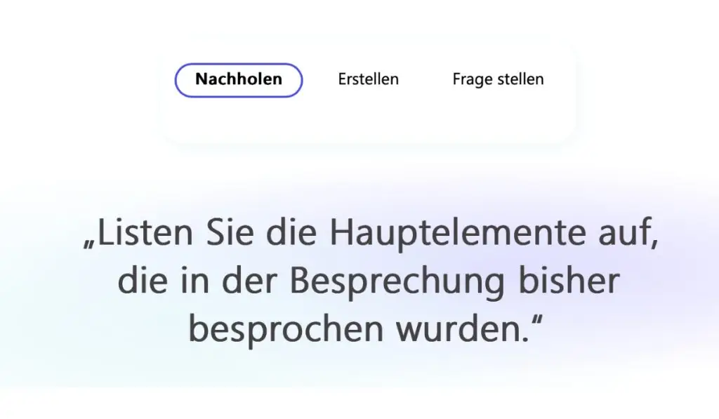 Microsoft Copilot Teams Prompt - Nachholen